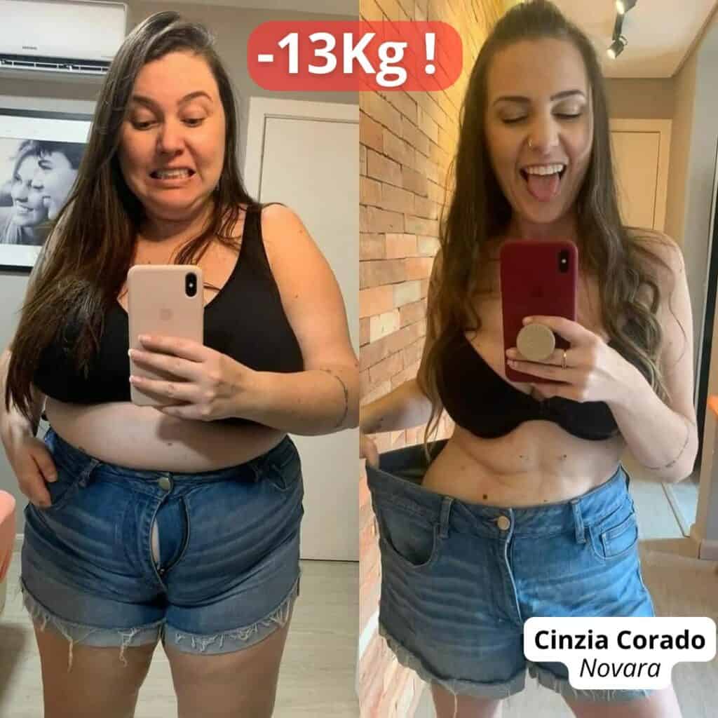 Cinzia Corado mostra il suo prima e dopo di perdita di peso di 13kg.