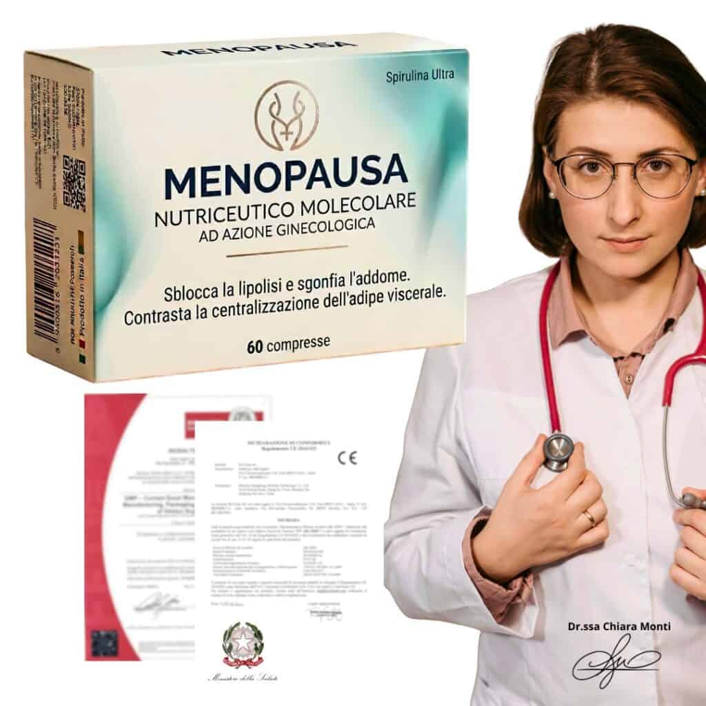 Integratore naturale per menopausa con formula a base di erbe.