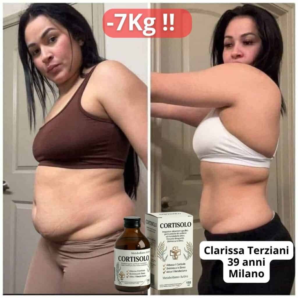 Prima e dopo perdita di peso di 7kg con CORTIS0LO.