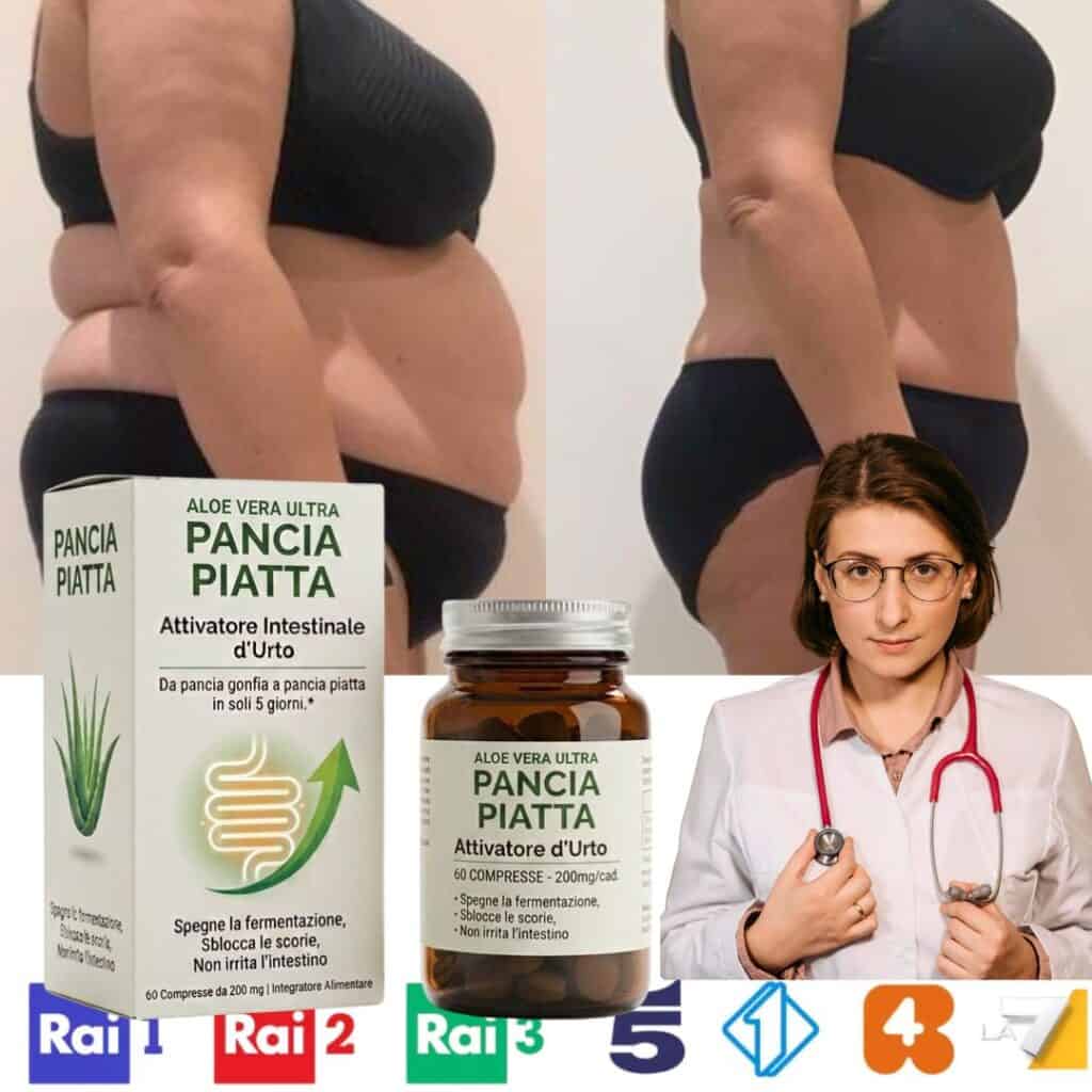 Doppio confronto di pancia prima e dopo l'uso di Pancia Piattà.