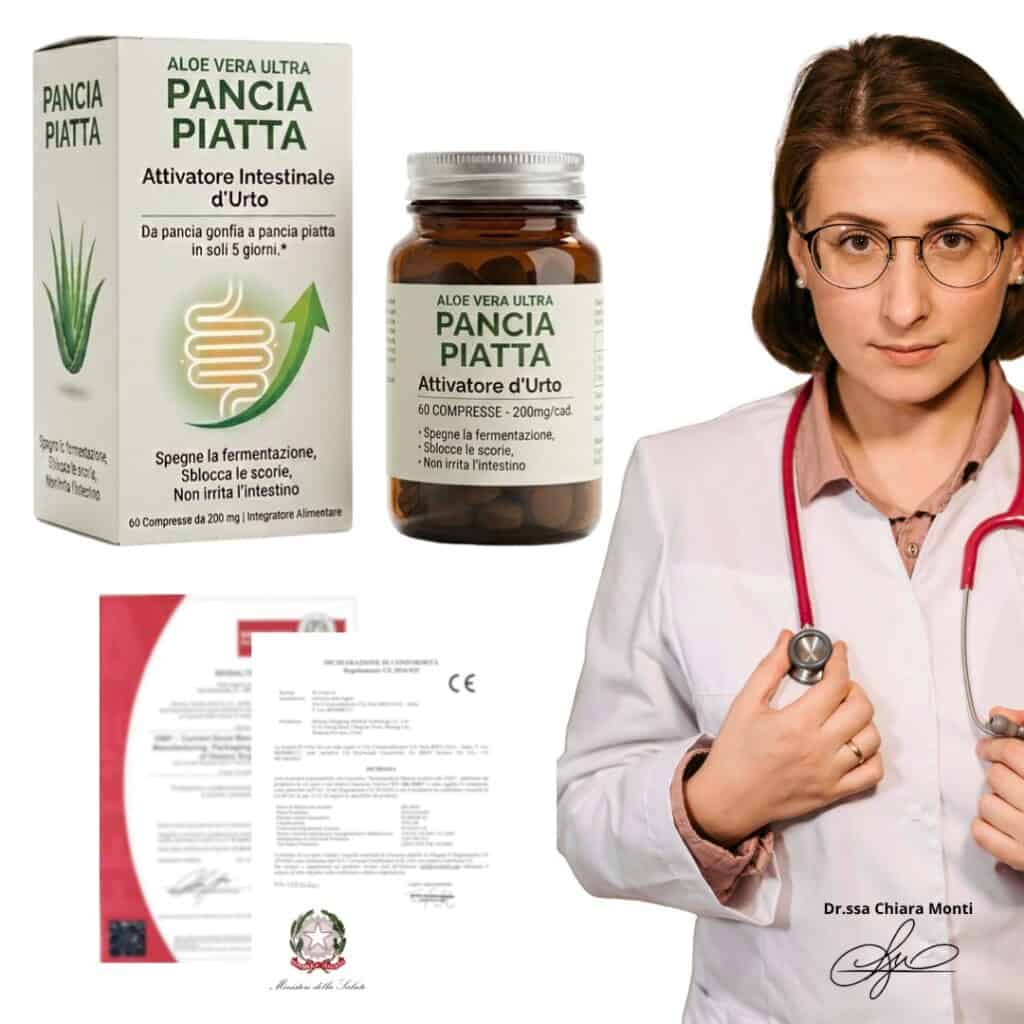 Integratore Aloe Vera Ultra per pancia piatta e intestino sano.