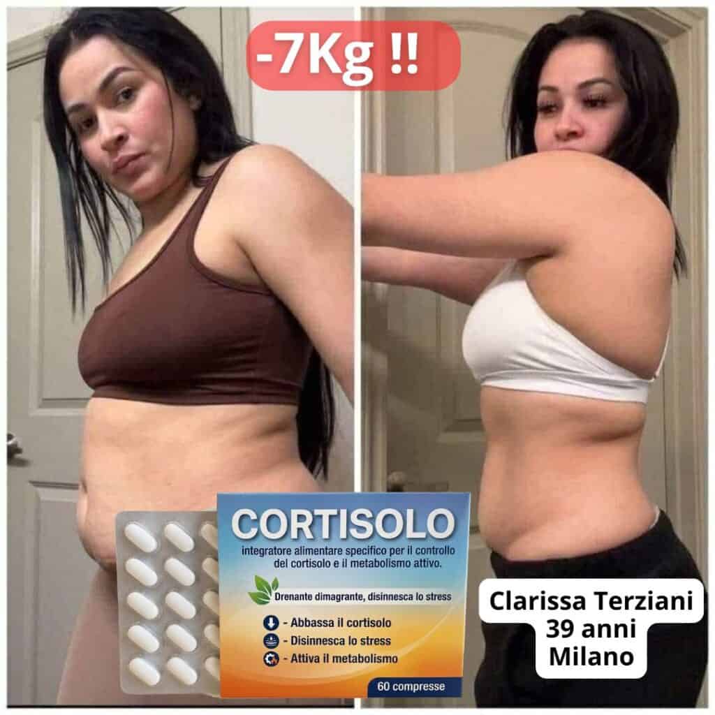Prima e dopo la perdita di peso di Clarissa Terziani di Milano.