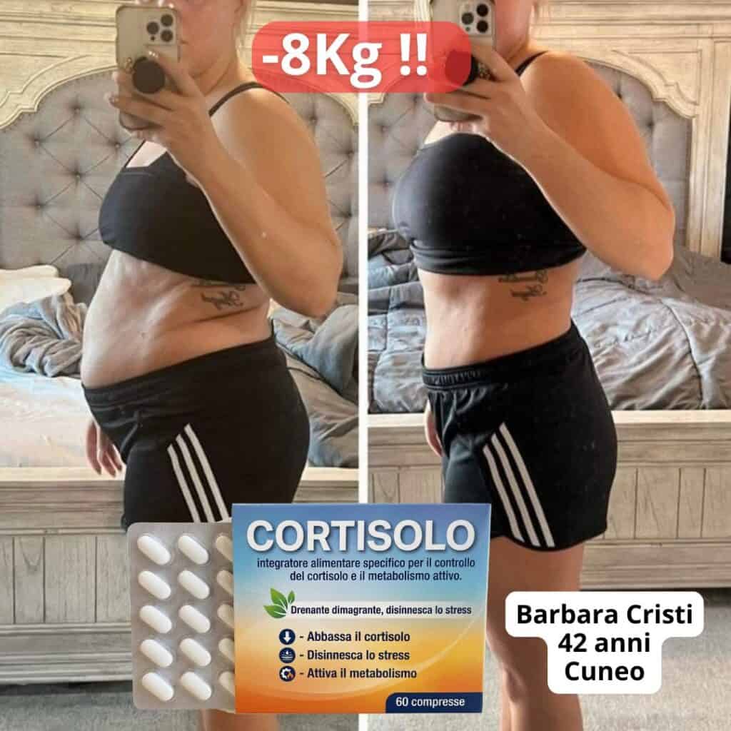 Prima e dopo perdita di peso di Barbara Cristi con CORTIS0L0.